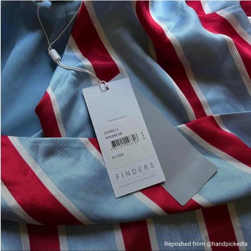 NWT Finders Keepers - blue red stripe wrap tank top - Picture 4 of 6